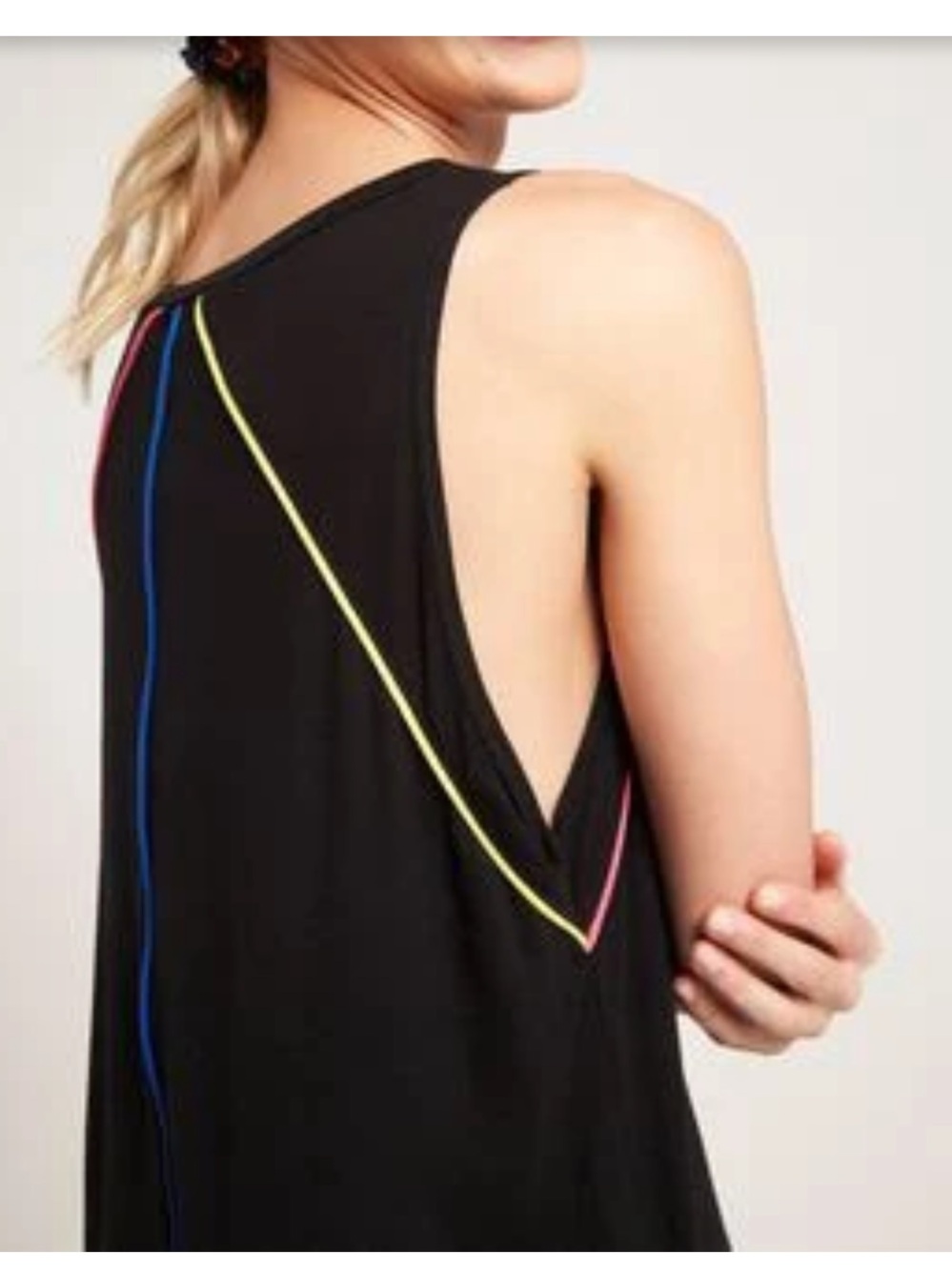 Terez Colorblock Athletic Tank Top in Black